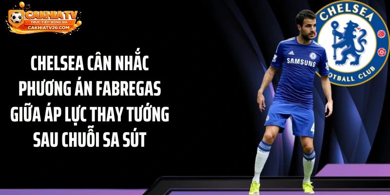 Chelsea cân nhắc phương án Fabregas giữa áp lực thay tướng sau chuỗi sa sút