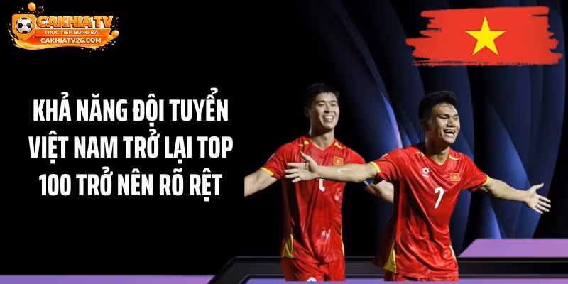 Khả năng đội tuyển Việt Nam trở lại top 100 trở nên rõ rệt